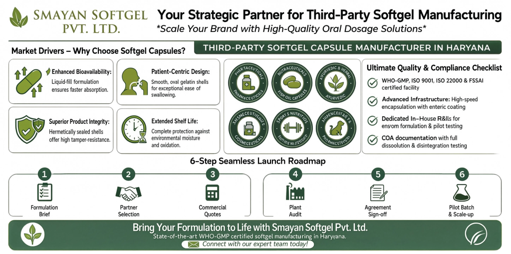 Third Party Softgel Capsule Manufacturers in Haryana – Smayan Softgel Pvt. Ltd.